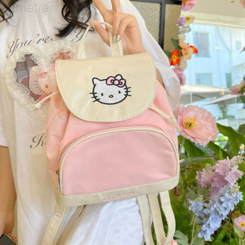 Sanrio HelloKitty Kuromi Cartoon Backpack Comic Periphery Large Capacity Backpack Cute Stationery Holiday Gifts For Boys Girls H251216