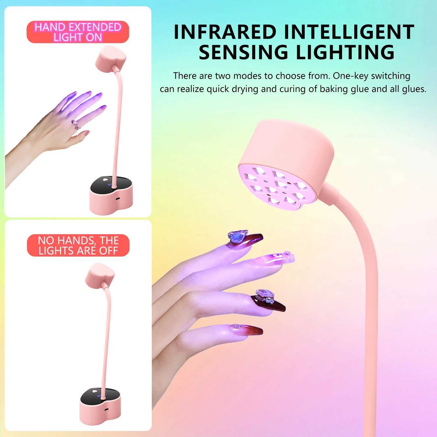 Intelligent induction nail lamp adjustable seconds 360-degree twist drying nail pieces special for nail shopsT251216