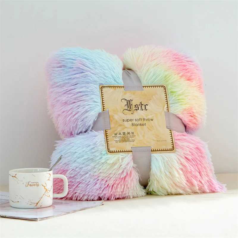 Fluffy Fur Blanket Long Shaggy Super Soft Sofa Blankets Bed Bedspread Beige White Warm Bedding Sheet Cozy Blanket H251216 - view 6