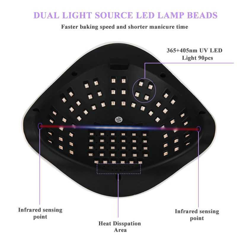 SUN X11MAX 90LEDs UV LED Nail Lamp Nail Curing Gel Polish Lamps For Home Salon Powerful LED Drying Lamps Professional Nail DryerT251216