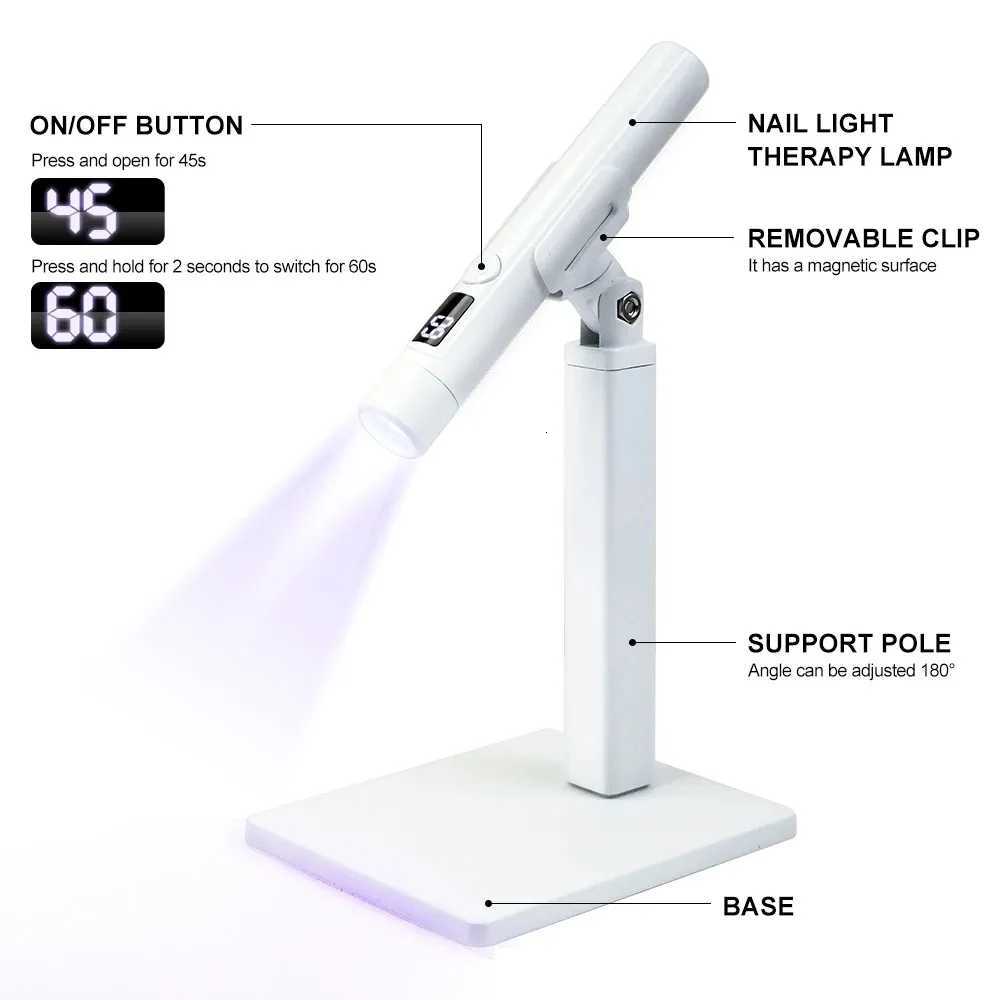 Professional Nail UV LED Lamp With Display for Nails Rechargeable Portable Mini Nail Dryer Stand UV Lamp for Nails Art RemovableT251216