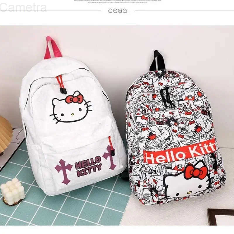Sanrio Ins Hello Kittys Backpack Cute Cartoon Student All-Match School Bag Light Large Capacity Girl Student Bags for Woman H251216