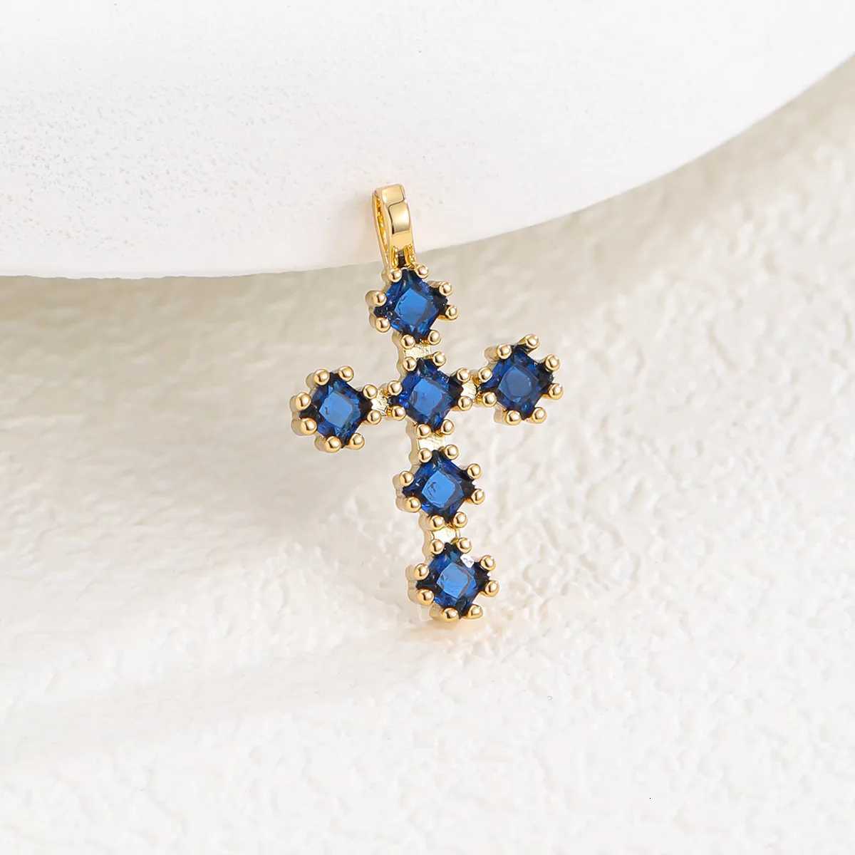 Womens Clavicle Necklace 1-12 Months Gold Plated Zircon Cross Necklace M251216