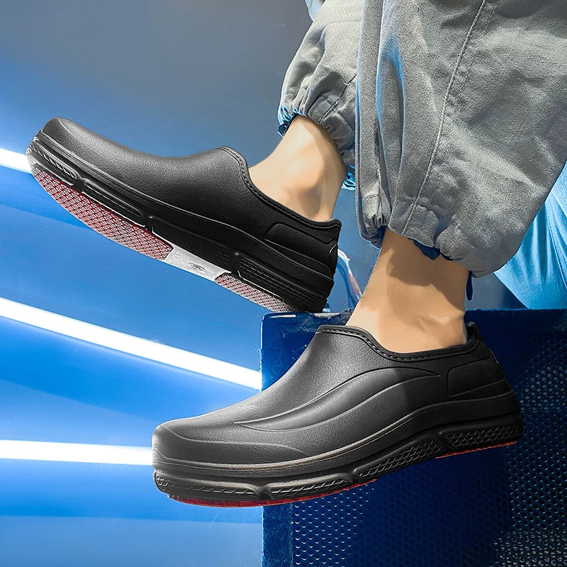 2025 Men Women EVA Chef Shoes Non-slip Waterproof Oil-proof Shoes Comfortable Workers Slippers Outdoor Fishing Shoes Size 36-45 251215