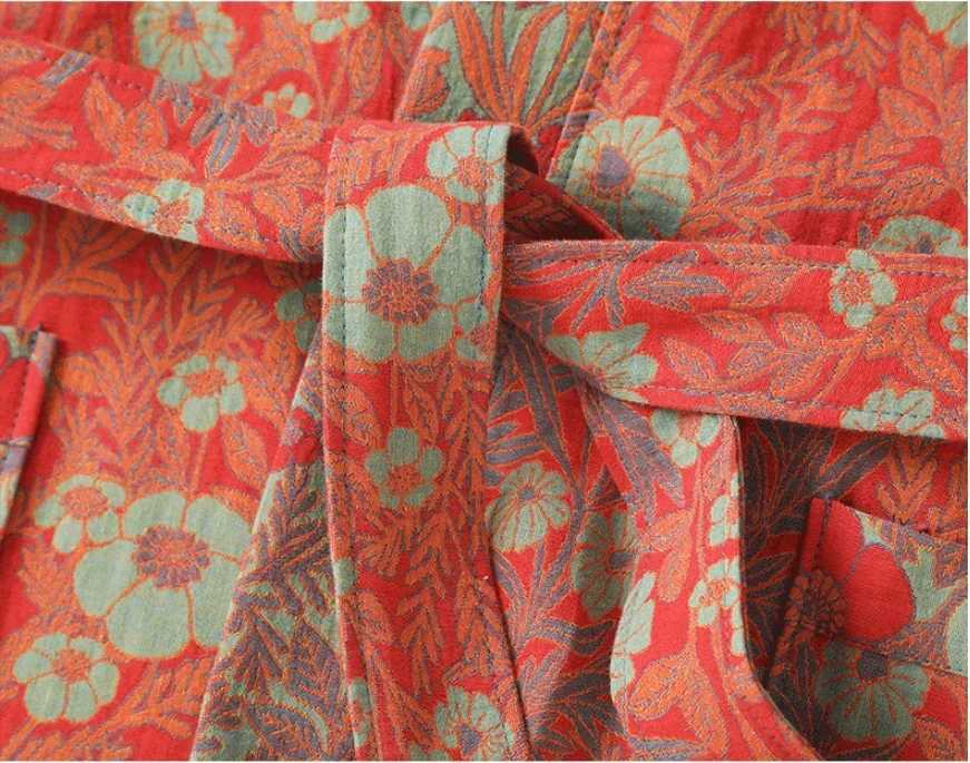 Cotton Printed Womens Bathrobe for Spring and Autumn Pajamas Home Clothing Multi Colors Quick Drying Bathrobes Female C251216