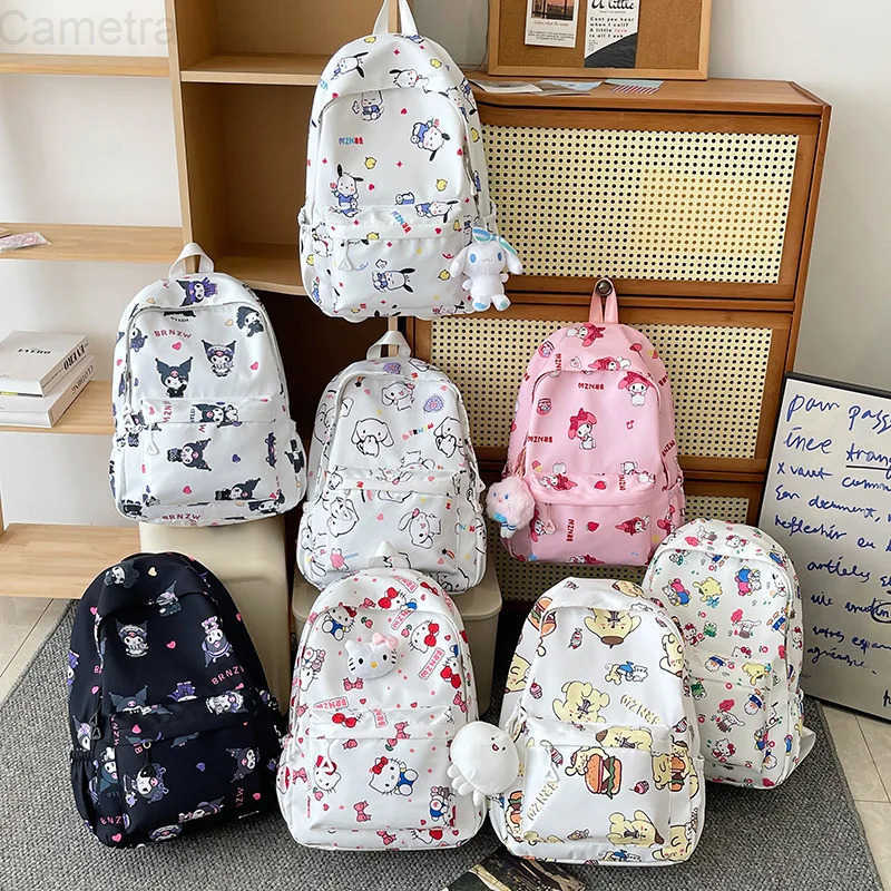 Sanrio Kawaii Hello Kitty Cartoon Backpack For Baby Boys Girls Children Lovely Schoolbag Kindergarten Schoolbag Kids Gift H2512161