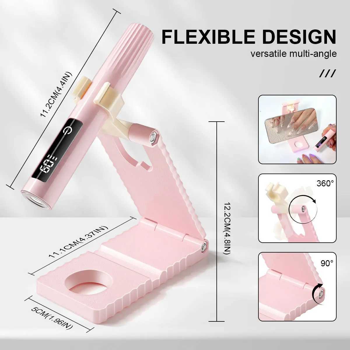LIMEGIRL Hand Held LED Nail Dryer Lamp with LCD Monitor Rechargeable USB Nail Dryer Quick Curing Nail Glue UV LampT251216