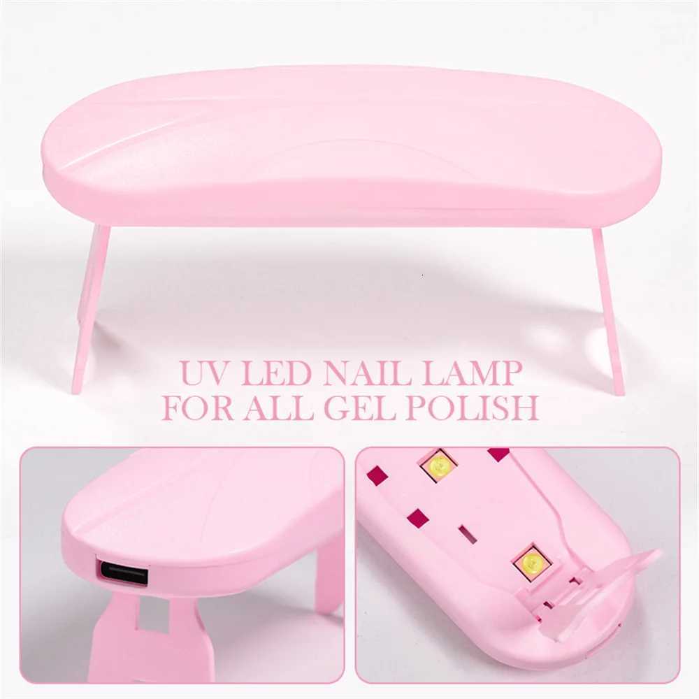 LULAA Mini 6W Nail Dryer LED UV Lamp USB Gel Varnish Curing Machine Nail Art Equipment 3 LEDS Beads Manicuring Nail ToolT251216