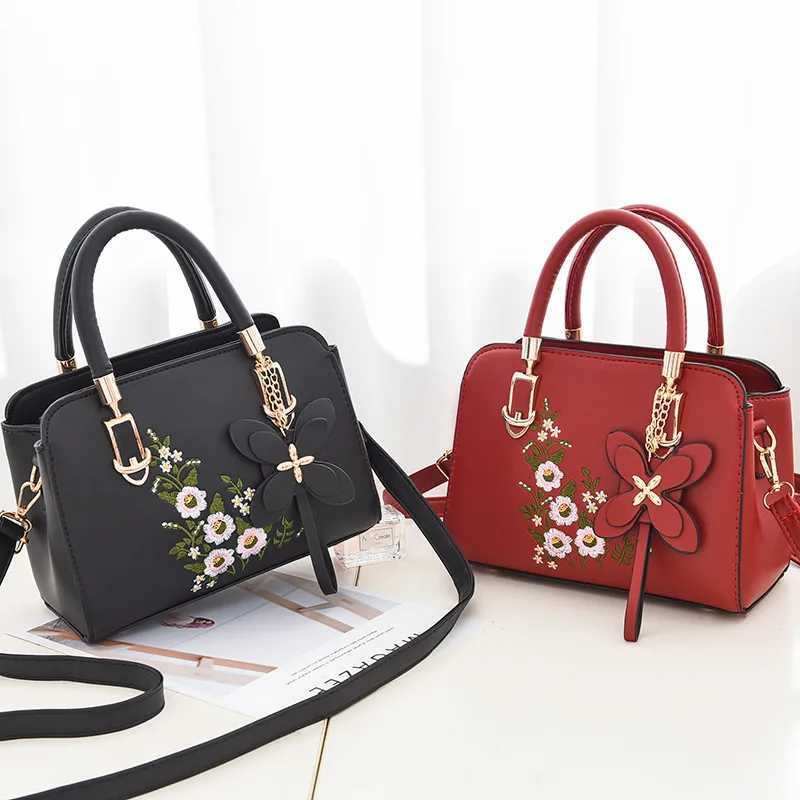 Fashion Women Embroidery Solid Color Shopper Totes Large Capacity Handbag Ladies Design Shoulder Crossbody Bag M251216