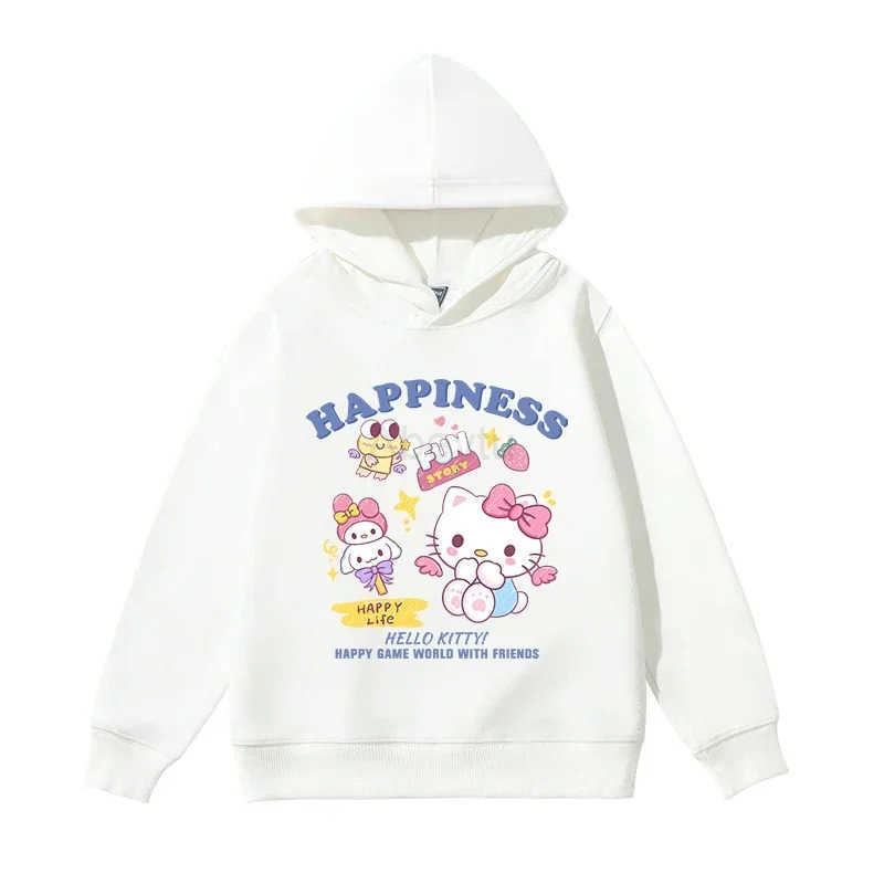 Sanrio 2025 Fashion Kawaii Hello Kitty Boys Girls Autumn Winter Daily Outdoor Vacation Casual Warm Childrens Clothes H251216