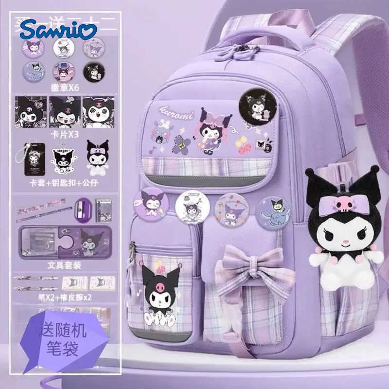 Sanrio Anime Kulomi Backpack Large Capacity Cute Cartnoon Figure Periphery Melody Students Back-To-School Season Stationery Bag Gifts H251216