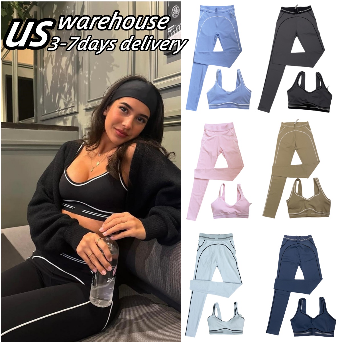 10A Women Yoga Set Heart Throb Bra Leggings Yoga women Sets Gym Short Sports Outfit Pants Shaping Waist Fitness Jogging Sportswear Running Women clothes