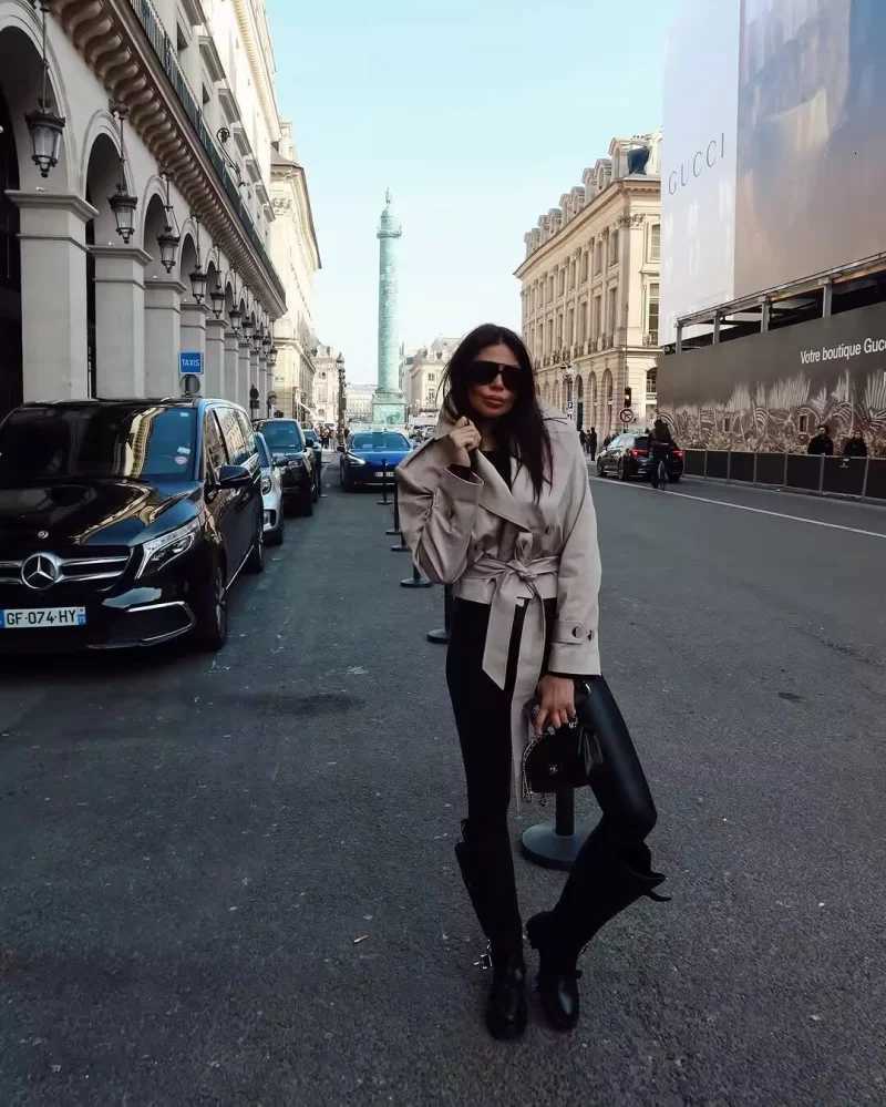 ETJ 2025 new womens British wind trench coat style double-breasted long sleeve belt lapel jacket short coatT251216