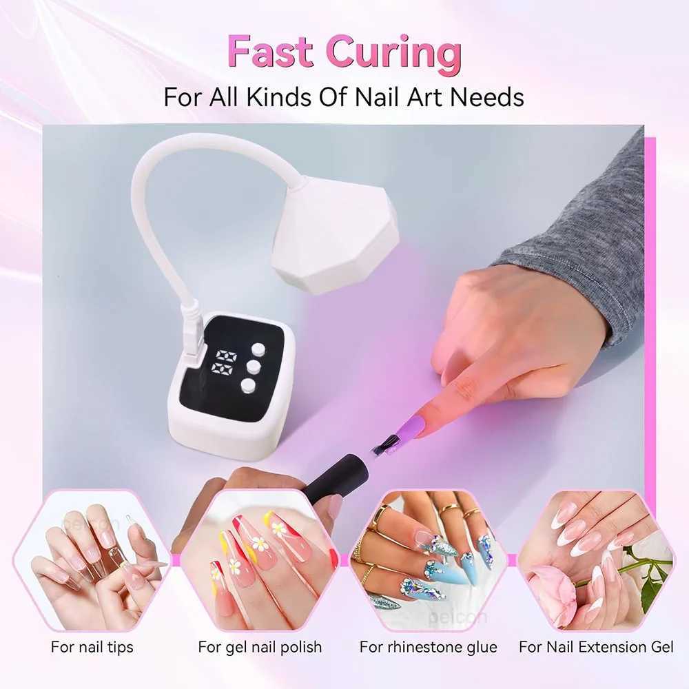 Mini UV LED Nail Dryer Lamp Foldable USB Curing Light Desk Lamp Quick Dry Nail Art Manicure Tool for Gel PolishT251216
