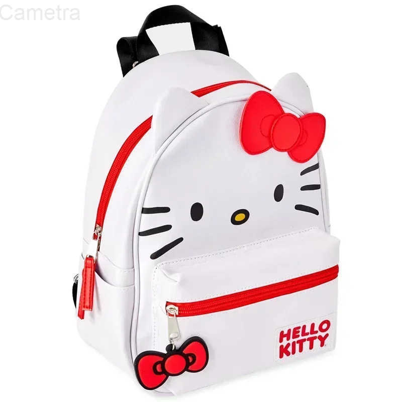 Sanrio Hello Kitty Cartoon Anime Figure Backpack Kuromi Student Schoolbag Girl Cinnamon My Melody Cute PU Leather Big Capacity Knapsack H251216