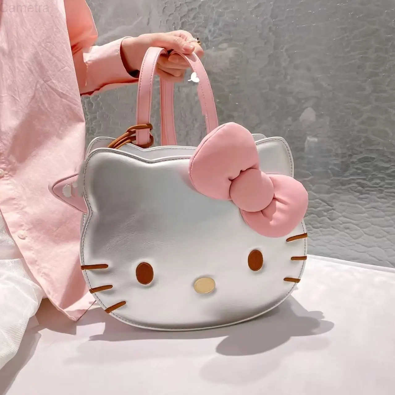 Sanrio Hello Kitty Tote Bag For Women Anime Y2k Kt Cat PU Backpack Cute Shoulder Bag Lolita Handbag Student Cartoon School Bag H251216