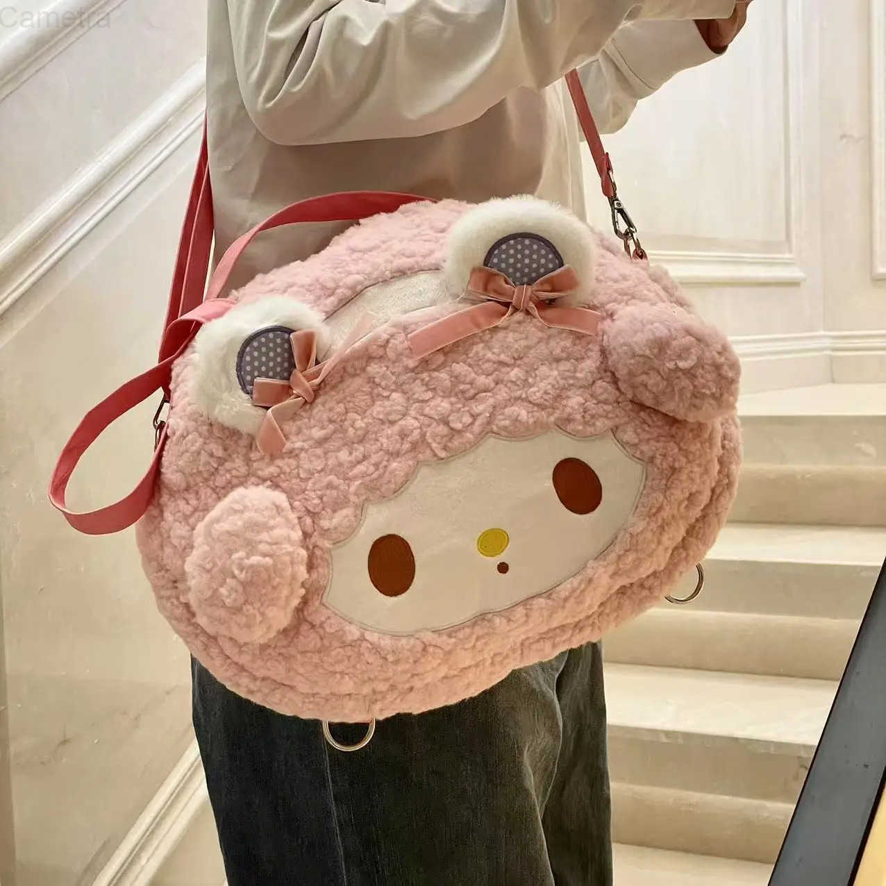 Sanrio Cinnamoroll Backpack Lovely Messenger Bag Cartoon My Melody Sweet Piano Plush Bag Shoulder Bag Tote Bag Gifts Girl H251216