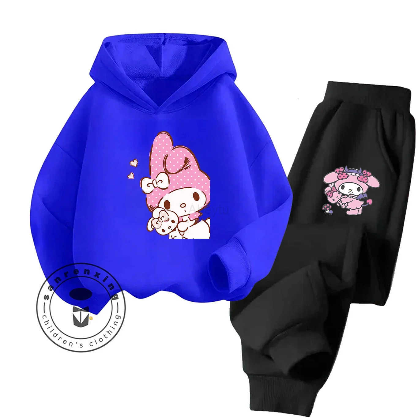 Sanrio 2D Hot Sale My Melody Cartoon Printed Hoodie Set 2025 Fashion For Kids Teens Boys Girls Casual With Matching Dress Autumn H251216