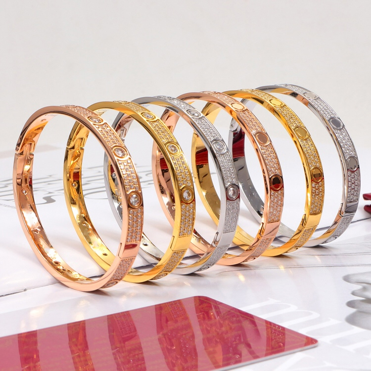 luxury diamond studded bracelet classic fashion designer jewelry women men exquisite shiny engagement wedding high quality gift box