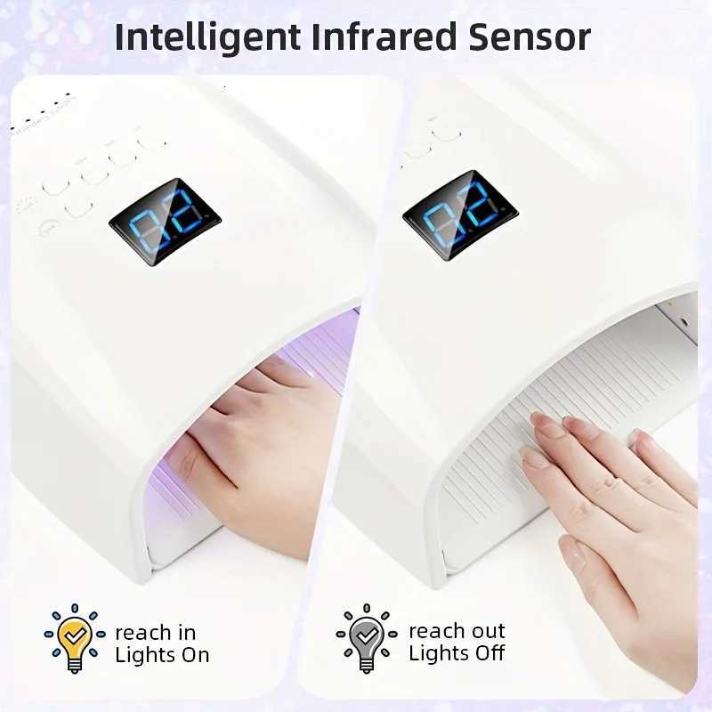 Rechargeable UV LED Nail Lamp 66W Lamp for Manicure with LCD Screen 4 Timer Settings Nail Art Manicure Tools for Home and SalonT251216