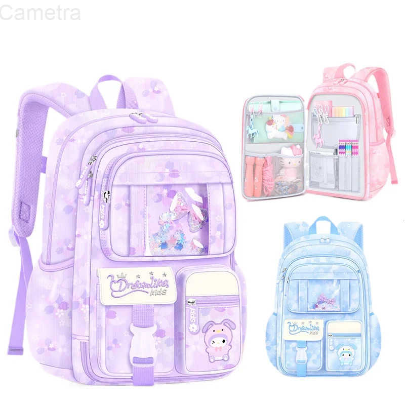 Sanrio My Melody Kuromi Sanrios Backpack Student Bag Girl Cartoon Kawaii Anime Breathable Super Light Large Capacity Child School Bag H251216
