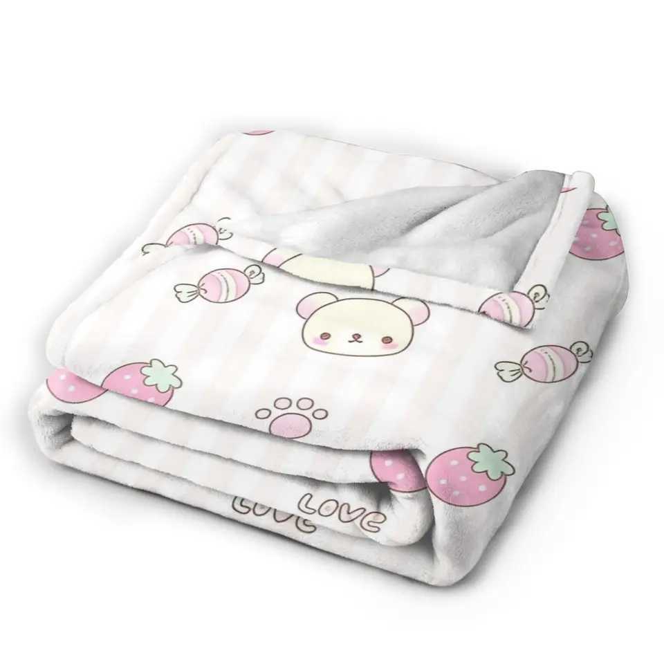 Rilakkuma Candy Strawberry Korilakkuma Blanket Plush Funny Warm Throw Blankets for Bedding Lounge Winter H251216 - view 4