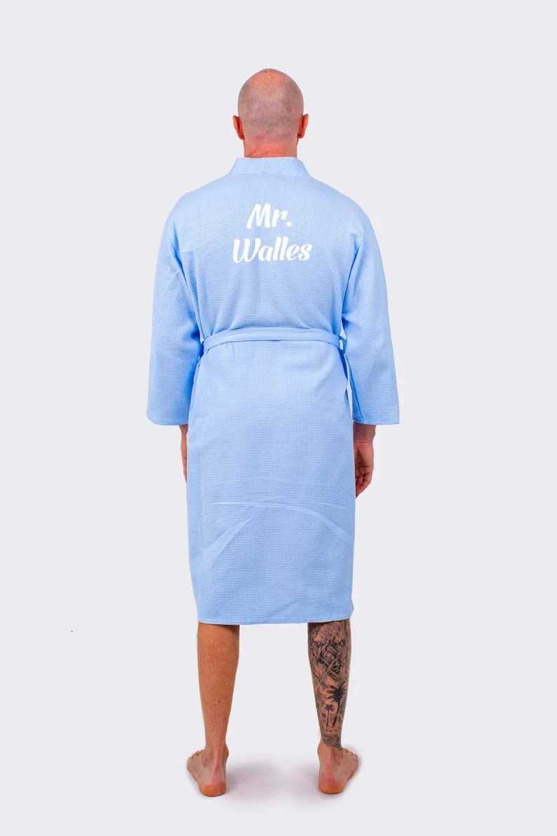 Waffled Cotton Bathrobes Set for Couple 2pc Mr and Mrs Bath Robes Winter King Queen Waffle White Bathing Robe 2023 Unisex Kimono C251216