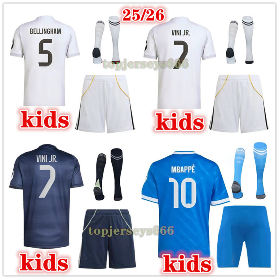 2025 2026 RealEs MadridEs kids soccer jerseys 25 26 kids football kits football jersey shirt socks camisetas futbol maillot foot