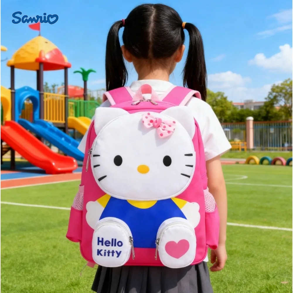 Sanrio Hello Kitty and Spiderman Double-shoulder Backpack Kawaii Cartoon Design pink School Bag for boy girl Travel Bag Gift H251216
