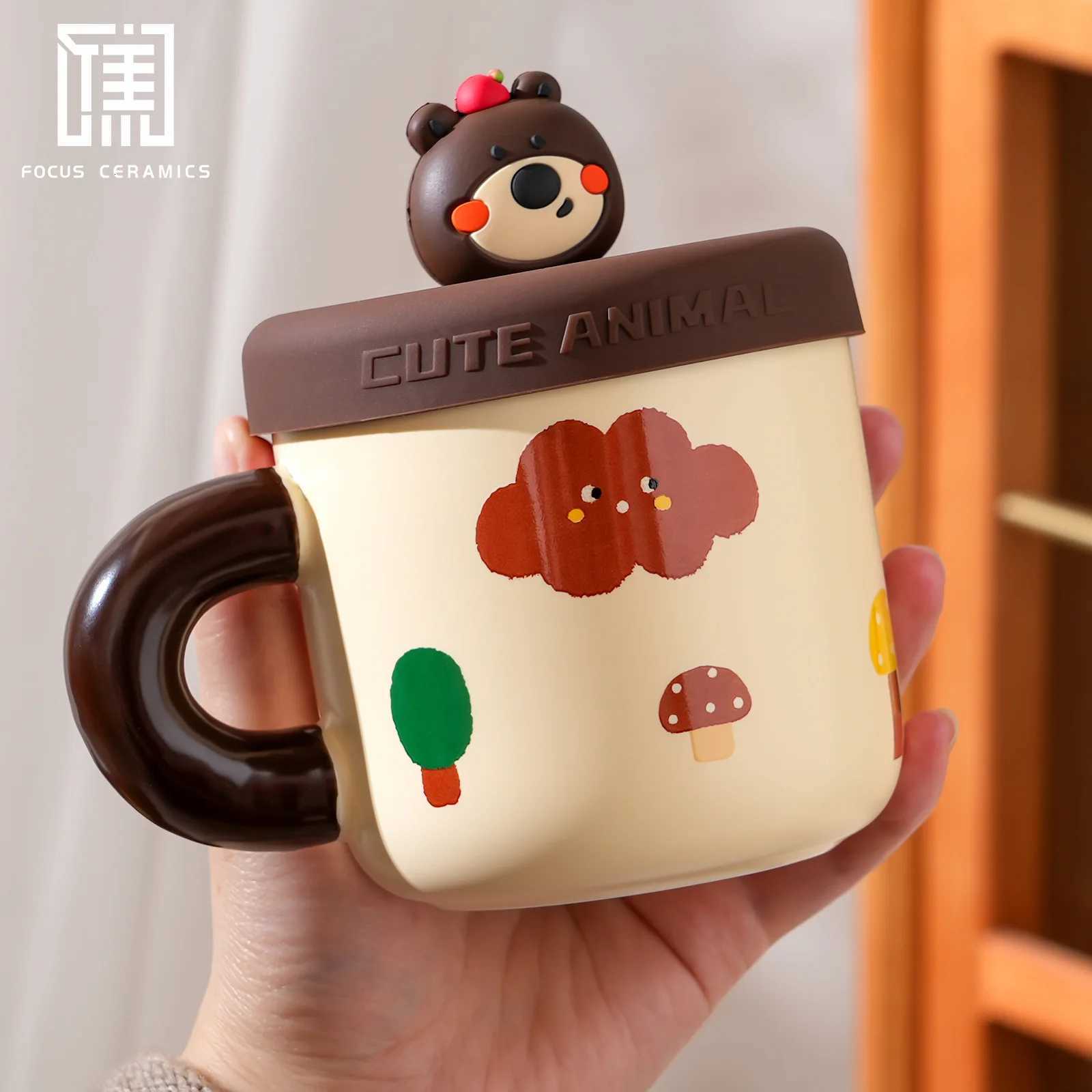 Cute Bear g Gift for Wen Happy Ceramic Coffee Cup for Off He Use Cute Present for Her Birthday Christmas Happy Decor H251215