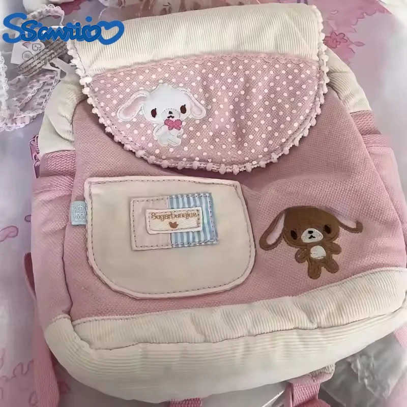 Sanrio New Hot Kaawaii Sugarbunnies Backpack Anime Cartoon Kawaii Schoolbag Cute Children Girl Birthday Gift Custom Shoulder Bag H251216