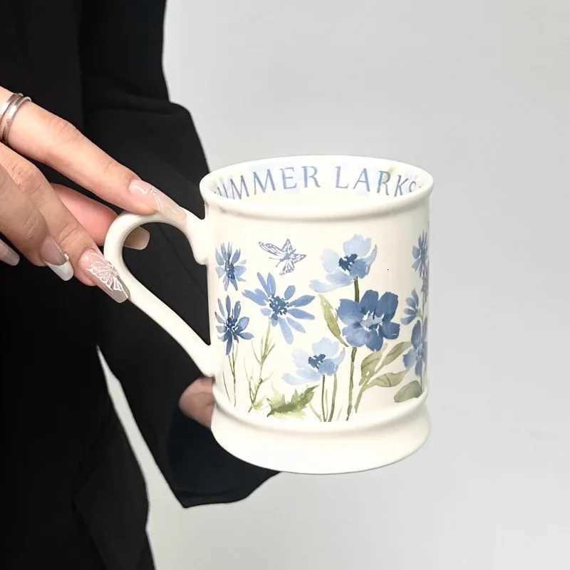 Design Inspired Cup High End Retro Oil Painting Wind Chime Flower g Ceramic He Off Coffee Cup H251215