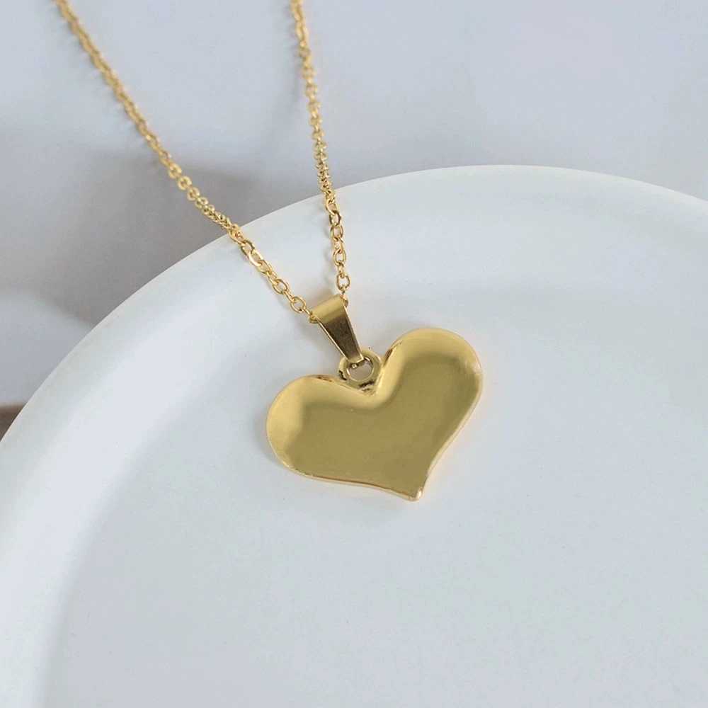Fashion Exquisite Heart Pendant Simple Style StainlESS Steel CollaRBone Chain Temperament Womens Fashion Jewelry M251216