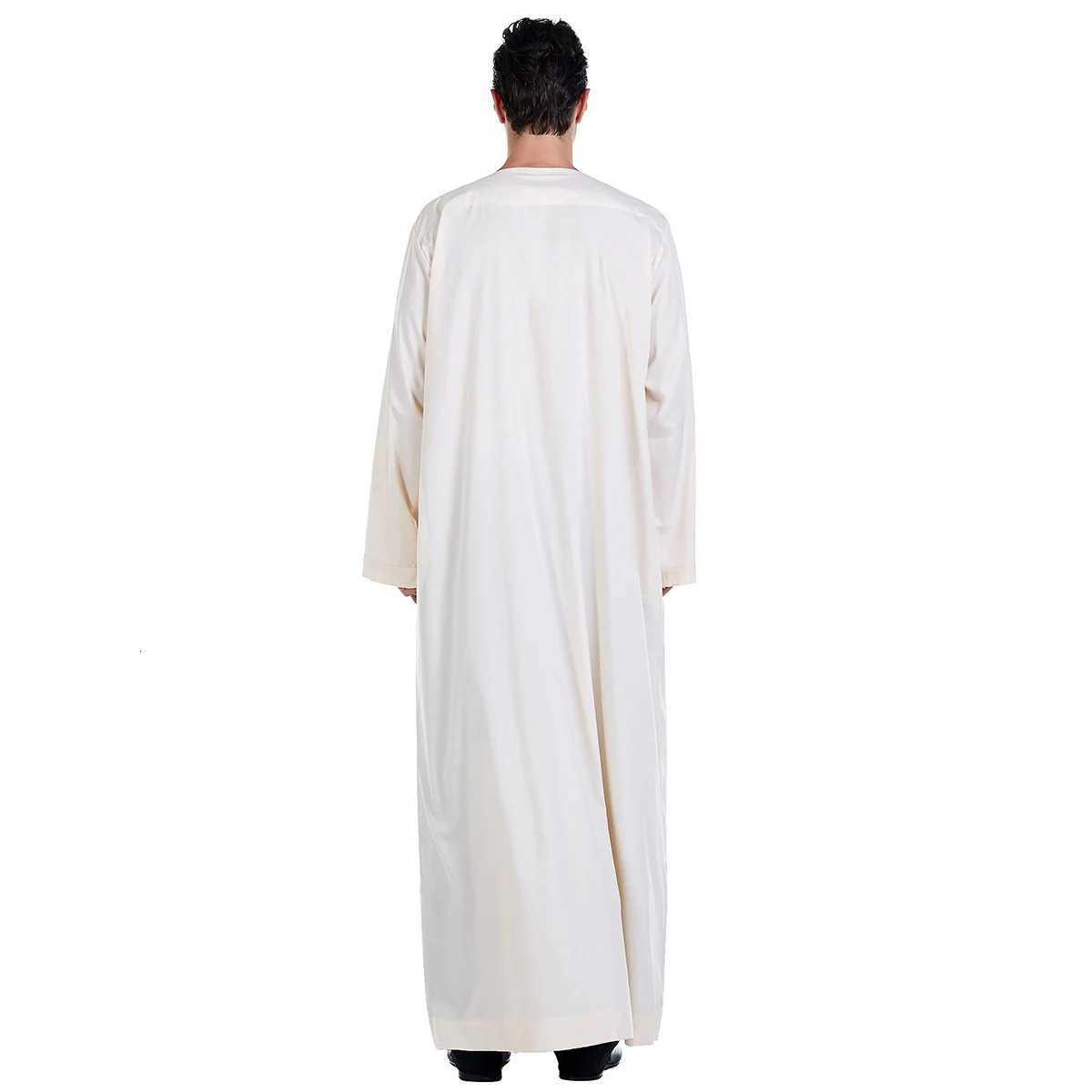 Men Abaya Solid Muslim Long Sleeve Button Dress Pakistan Islam Clothing Jubba Thobe Saudi Arabia Kleding Kaftan Oman Qamis Homme W251216