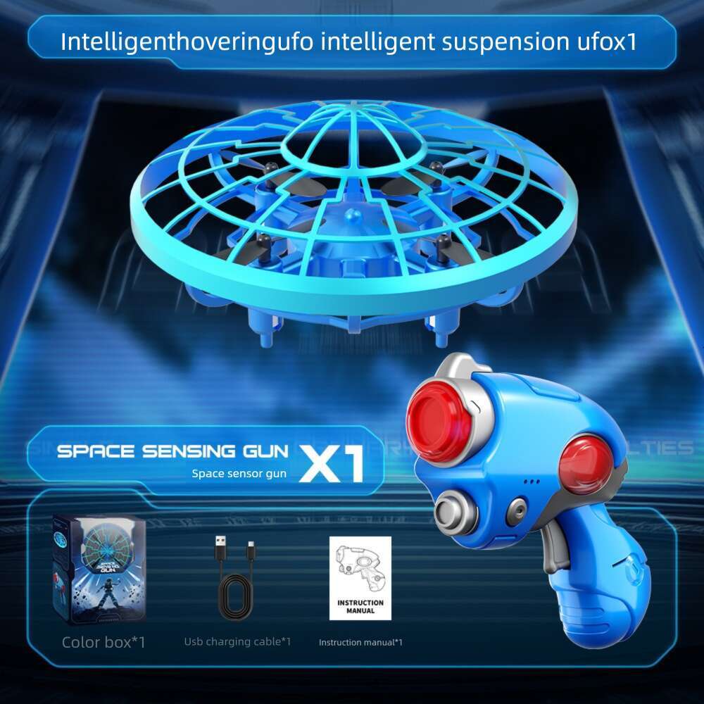 Famous Brand Cross Border XS Colorful Sensing Quadcopter Children S Toy UFO Mini Drone Levitation Rotating Flying Saucer