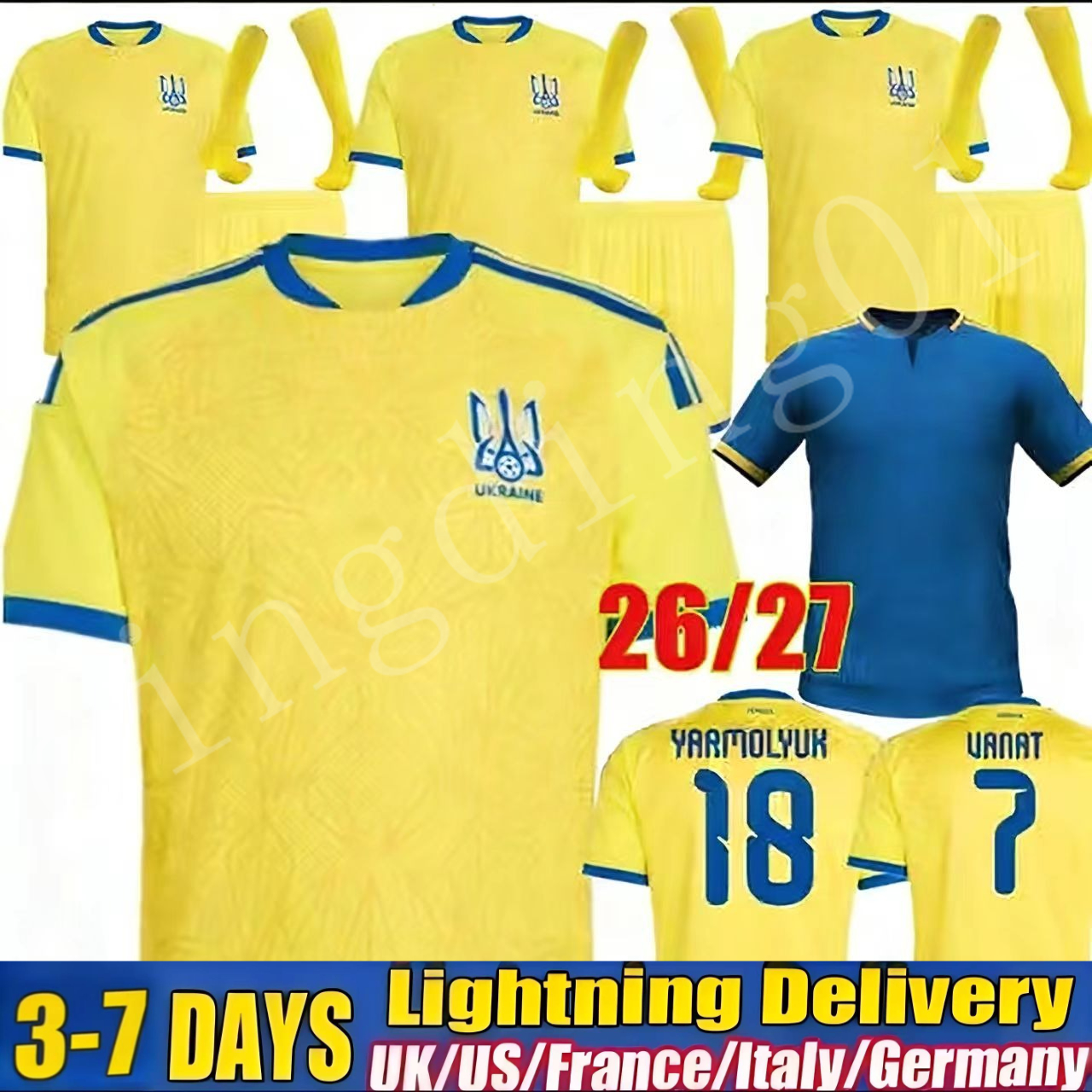 2026 Ukraine MATVIYENKO Mens Soccer Jerseys MYKOLENKO ZABARNYI KONOPLYA BONDAR VANAT Home Away Football Shirt Short Sleeve Adult Uniforms