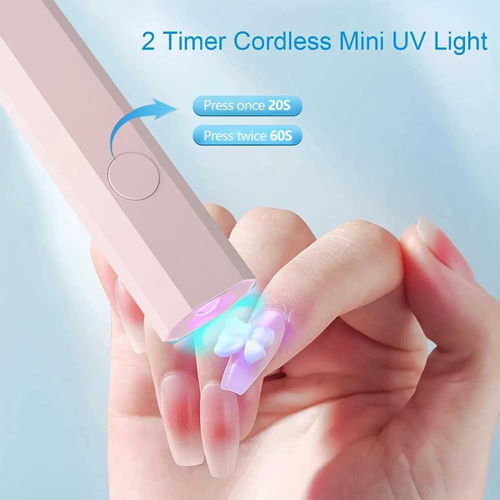 YIKOOLIN Mini 3W UV LED Nail Lamp Portable USB Nail Dryer for Gel Nails Handheld UV Light UV Lamp For Gel Dry Home UseT251216