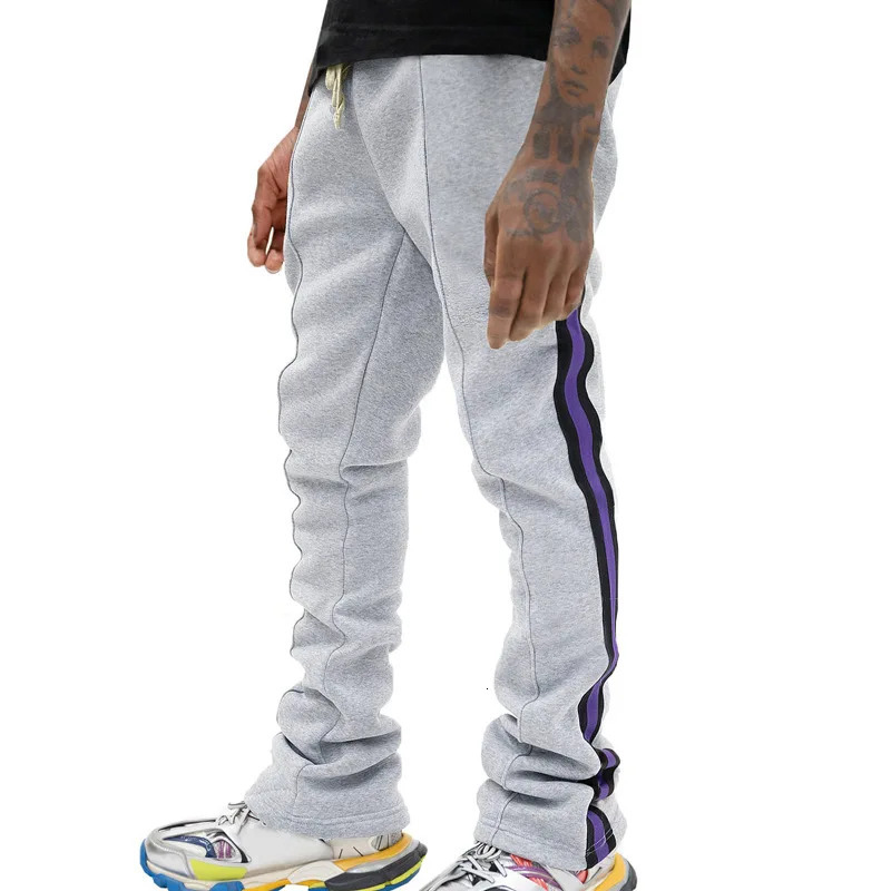 Crossborder spring and autumn casual pants striped flared sweatpants mens slimfit 251216 - view 4