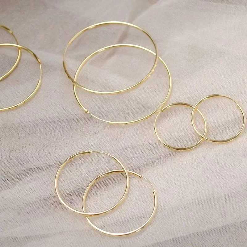 Somilia -925 Sterling Silver Big Hoop Earrings New Fashion 18k Gold Womens Round Earring Collection 20mm Jewelry G251216