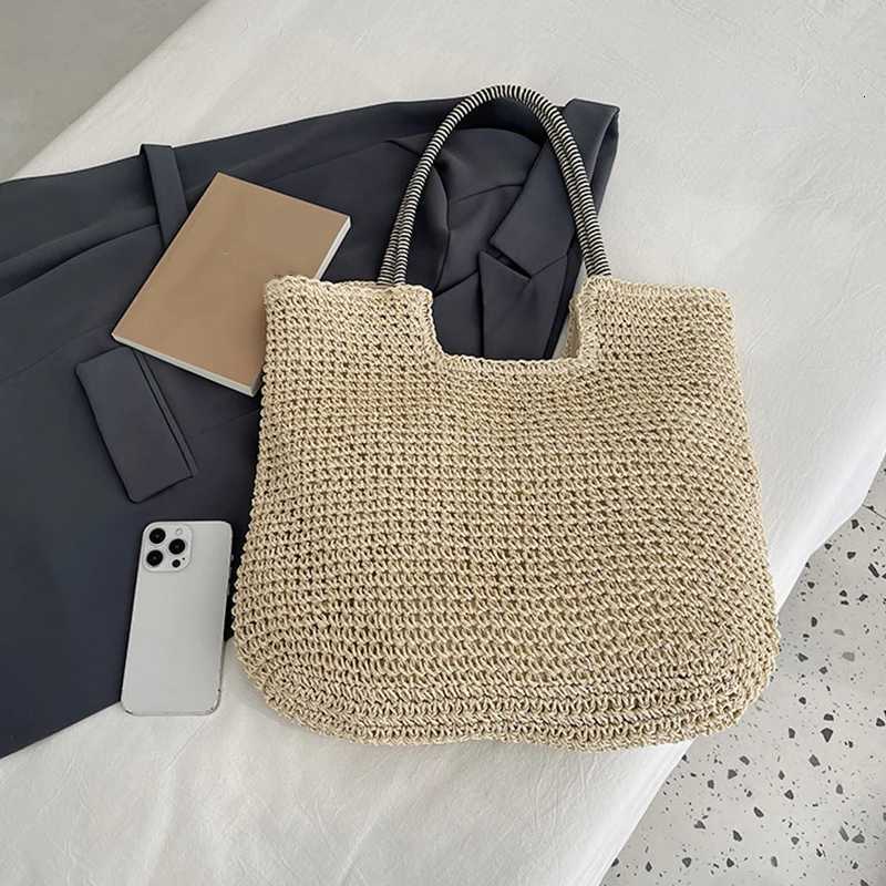 Hand-Woven Armpit Bag Summer Woven Tote Handbag Large Capacity Womens Shoulder Bag Paper Rope Ladies Beach Underarm Bag M251216