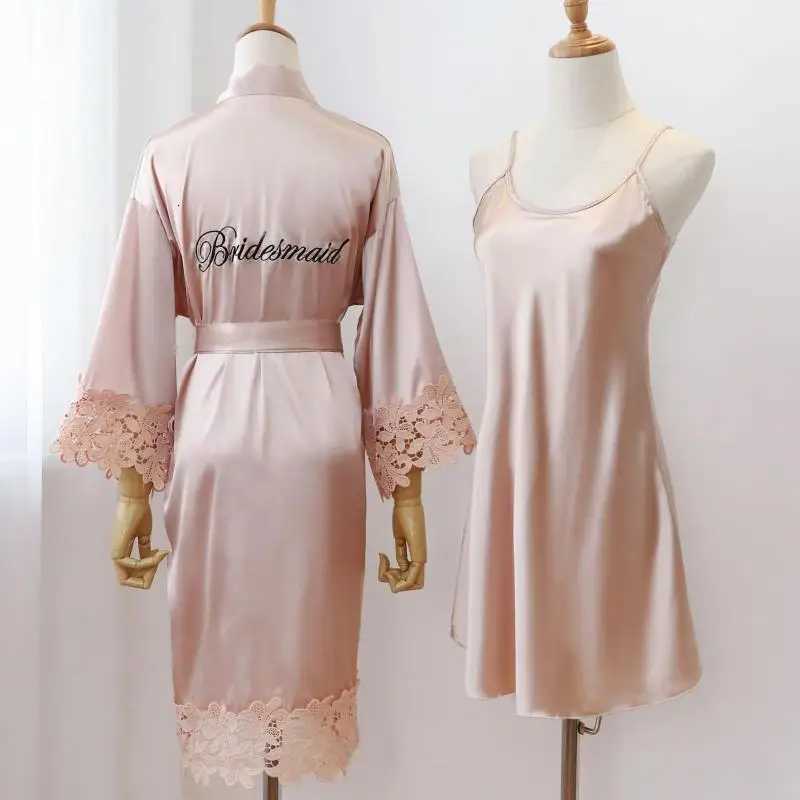 Sexy Women Home Dressing Gown Intimate Lingerie Lace Bride Wedding Robe Set Nightwear Casual Sleepwear Kimono Bathrobe Gown C251216