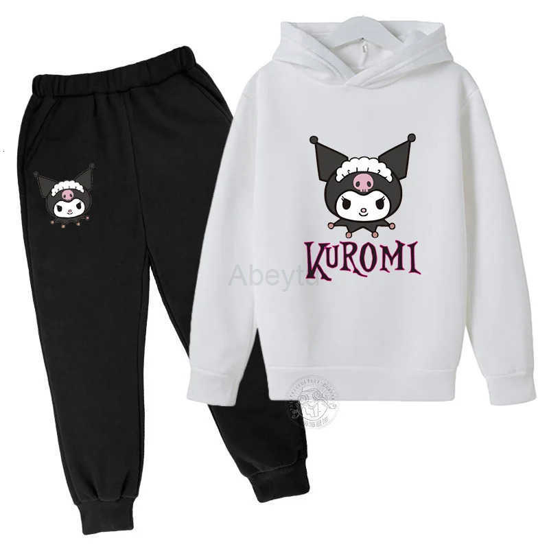 Sanrio Hello Kitty Kuromi autumn 3-14 year old childrens suit for boys and girls kawaii two-piece childrens outdoor sports suit H251216