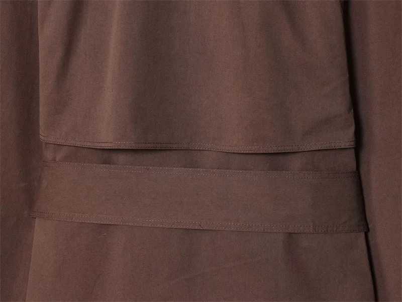 Womens Jacket New Fall 2025 Russet Long Sleeve Belt Embellished Short Trench Coat Casual Fashion Personality VersatileT251216