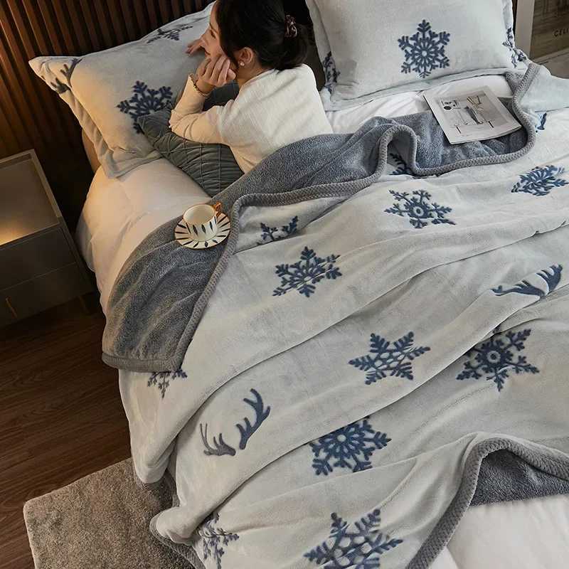 Luxurious Faux Rabbit Fur Throw Blanket Simple Fashionable Solid Color Light Luxury Soft Warm Winter Blanket with Heat Retention H251216 - view 5
