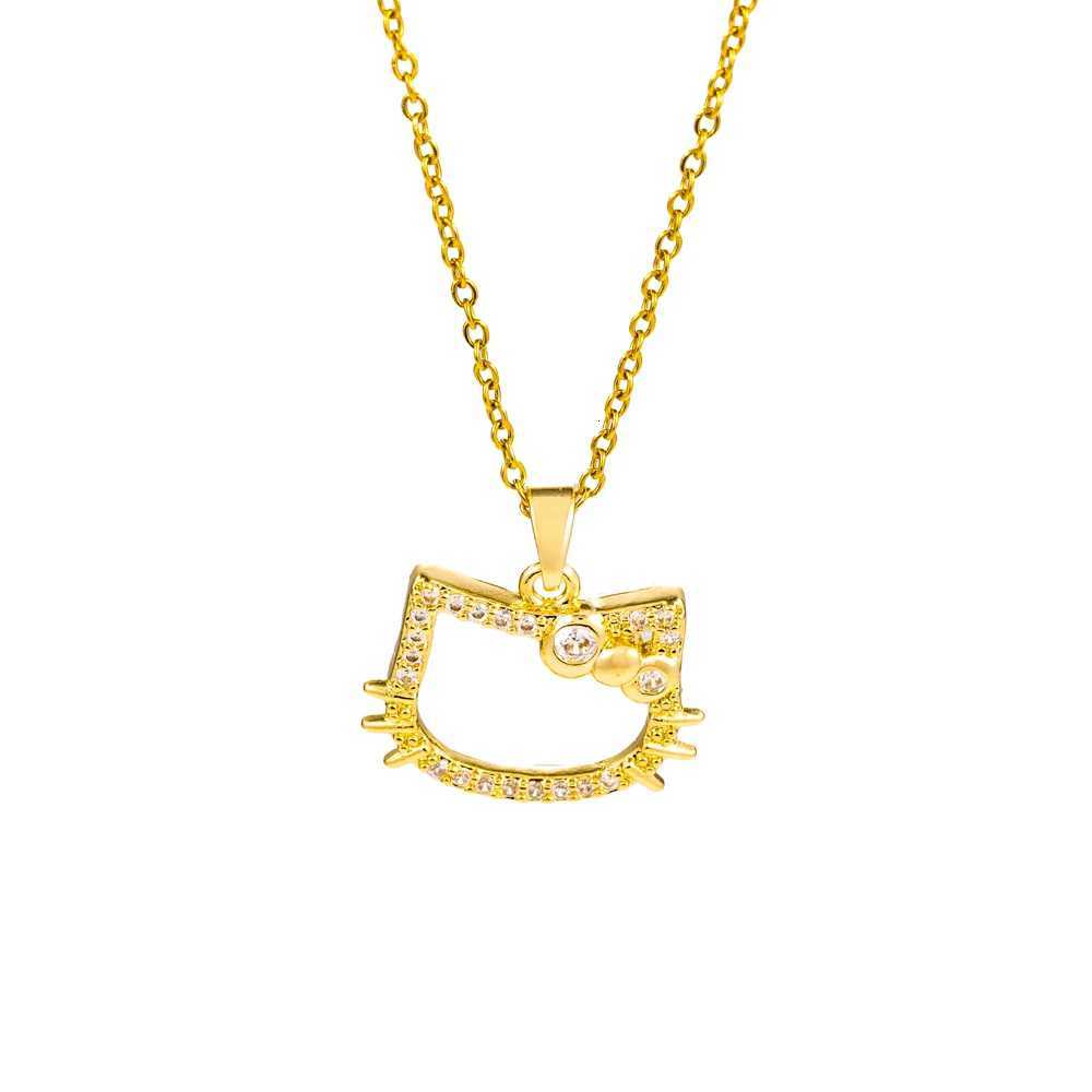 Sweet Cute Kitty Pendant Necklaces For Women Cartoon Style Female Stainless Steel Neck Chain Jewelry Girls Daily Wear Chains M251216