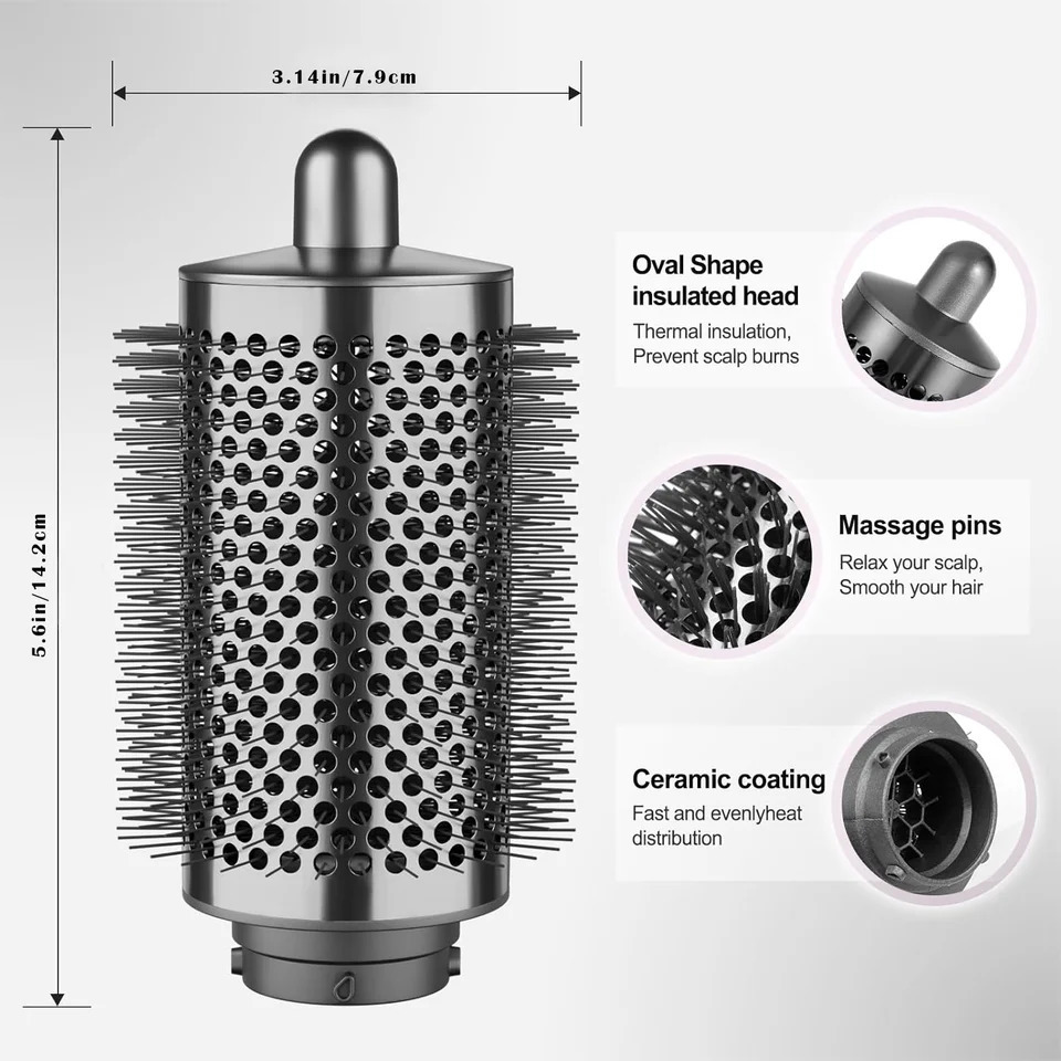 upgraded large oval brush accessories large gray cylindrical brush compatible with Airwrap HS01/HS05 251215