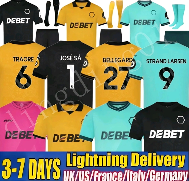 24/25 WoLvErHaMpToNes WoLvEs 70th soccer jerseys CUNHA STRAND LARSEN GUEDES MUNETSI SARABIA BELLEGARDE DOYLE ANDRE HEE CHAN DAWSON men kids Kits football shirt