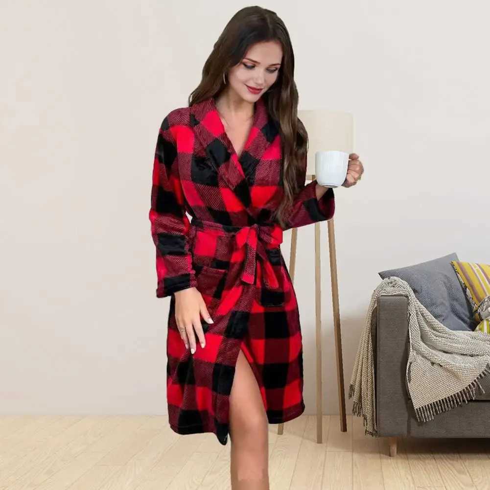Fleece Robe For Women Soft Plush Thick Warm Bathrobe Winter Belted Fuzzy House Coat Fluffy Flannel Robe Nightgown With Pocket C251216
