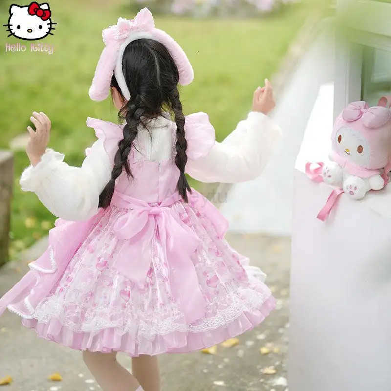 Sanrio Girl My Melody Halloween Puff Dress Kawaii Girl Lolita Princess Dress Cartoon Anime Autumn/winter New Christma Dress Gift H251216