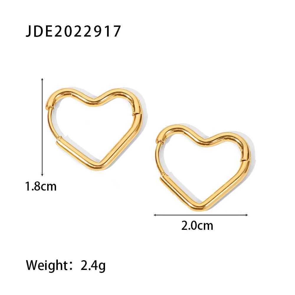 Uworld High Polished Minimalist 18k Gold Plated Stainless Steel Simple Heart Design Dainty Hoop Earrings Non Tarnish For Woman G251216